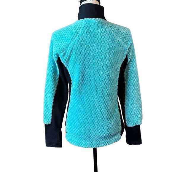 Avalanche Turquoise Fuzzy Furry Full Zip Active Athletic Outdoor Jacket M Womens - Picture 3 of 11